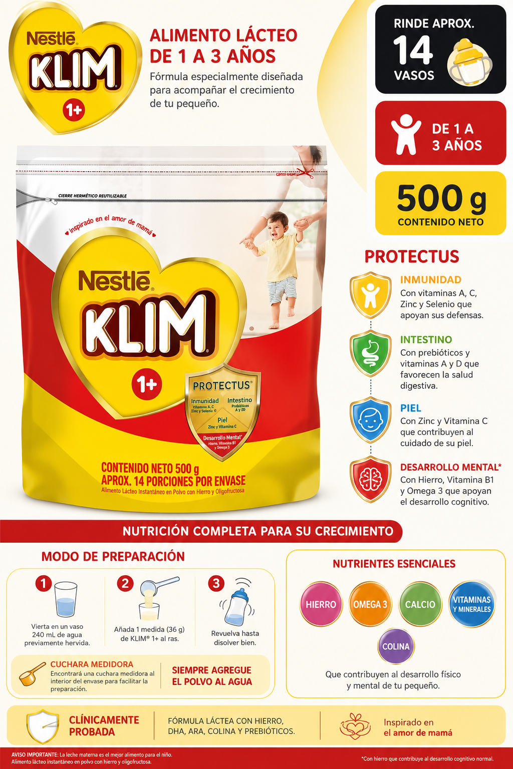 LECHE KLIM 1 + X 500 - imagen 1