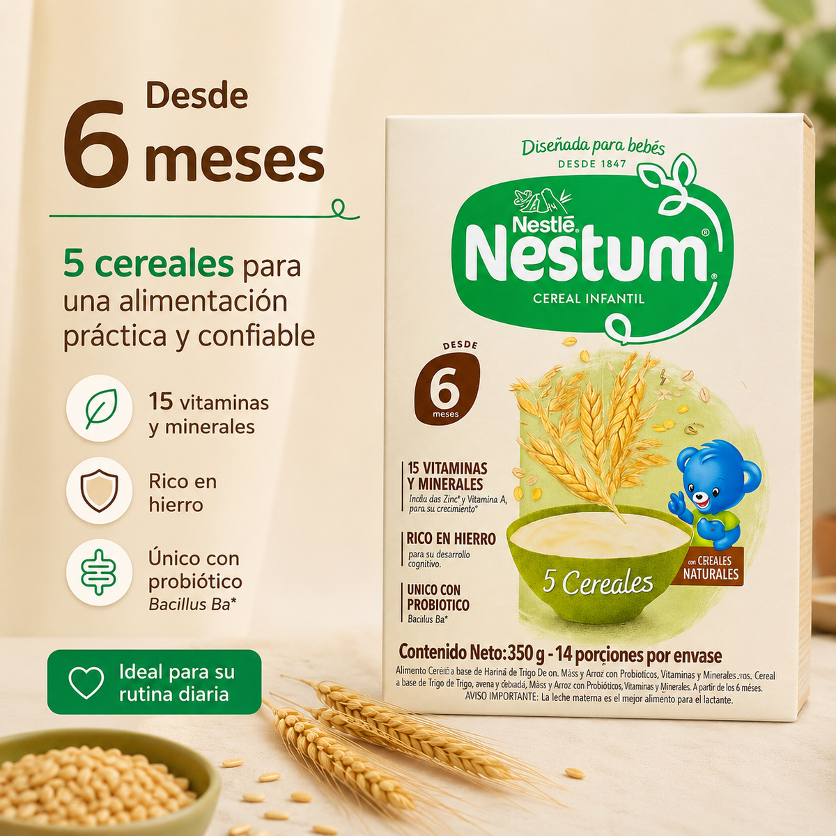 NESTUM 5 CEREALES X 350 GR - imagen 6