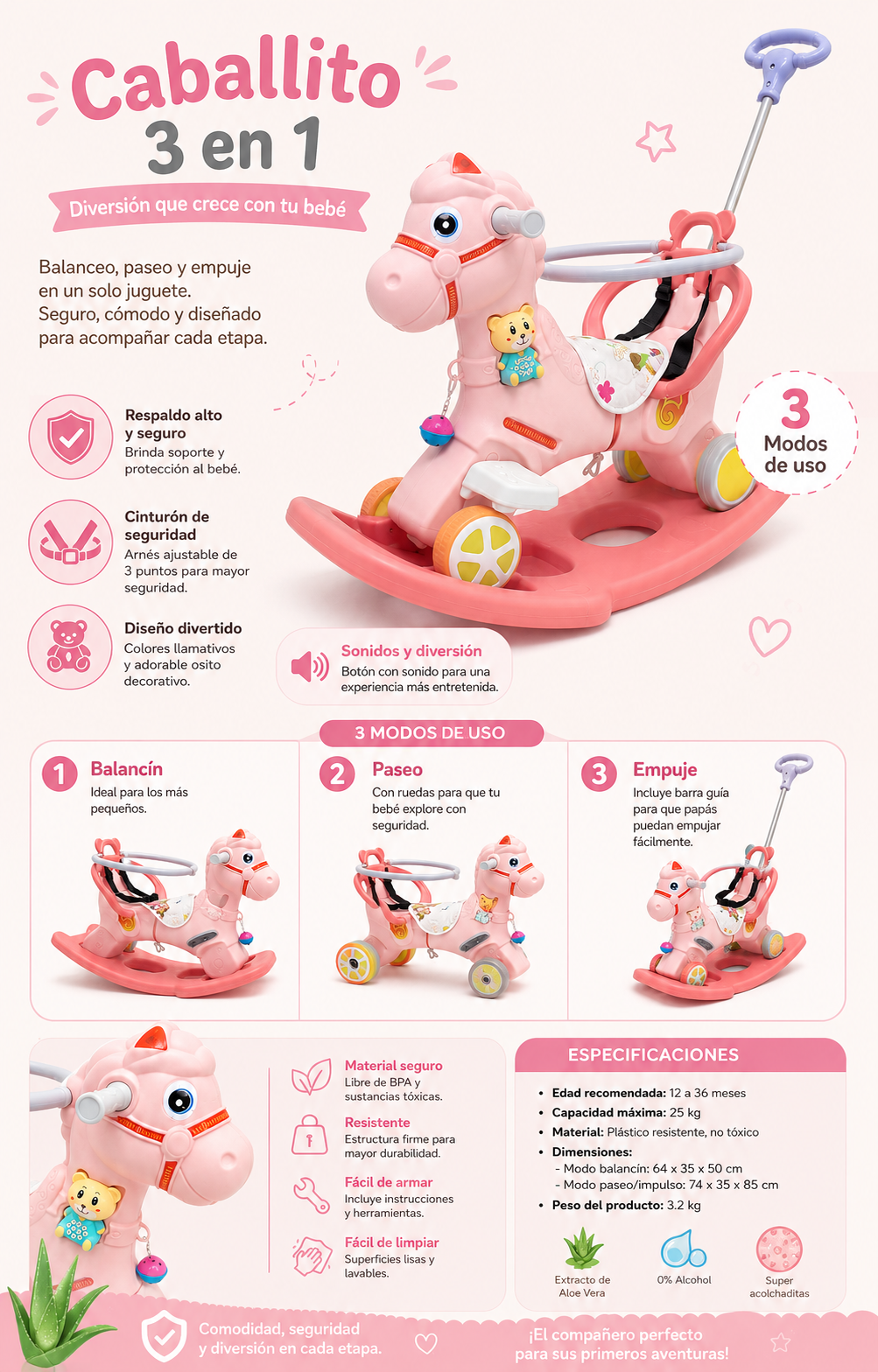 MONTABLE CABALLO BALANCIN - imagen 7