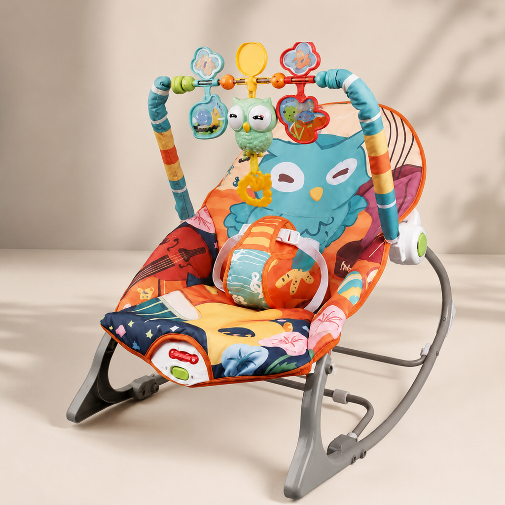 SILLA ROCKER MECEDORA CON VIBRACOIN MUSICAL BUHO - imagen 3