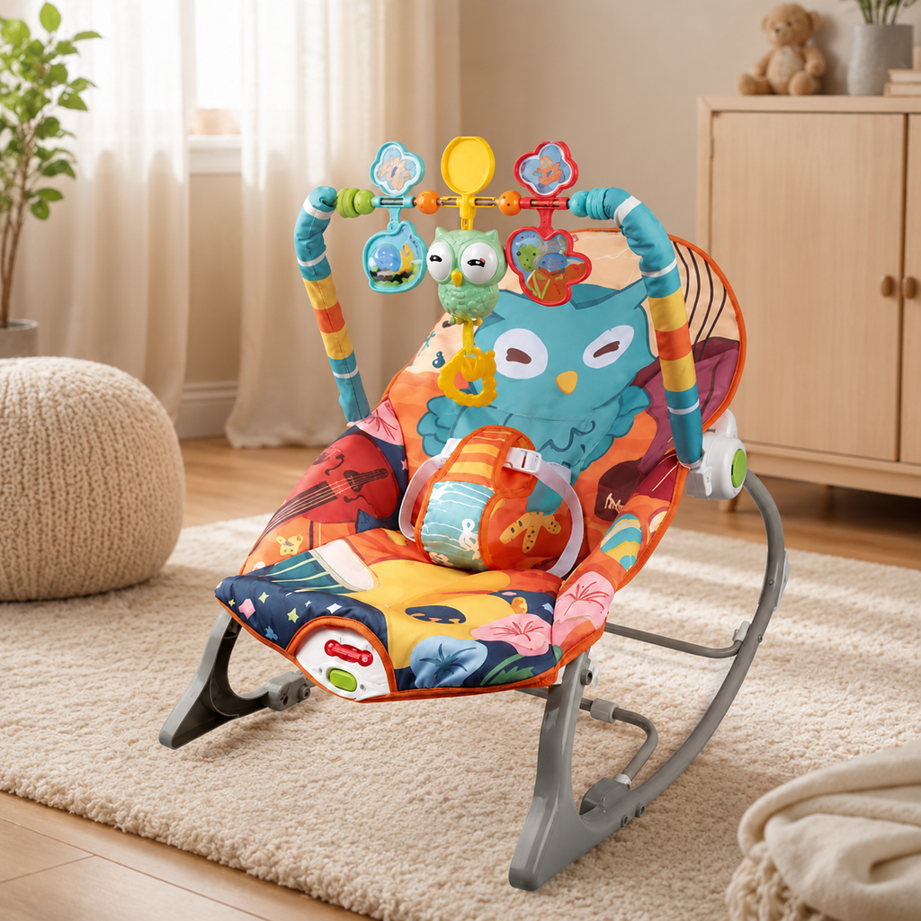 SILLA ROCKER MECEDORA CON VIBRACOIN MUSICAL BUHO - imagen 4