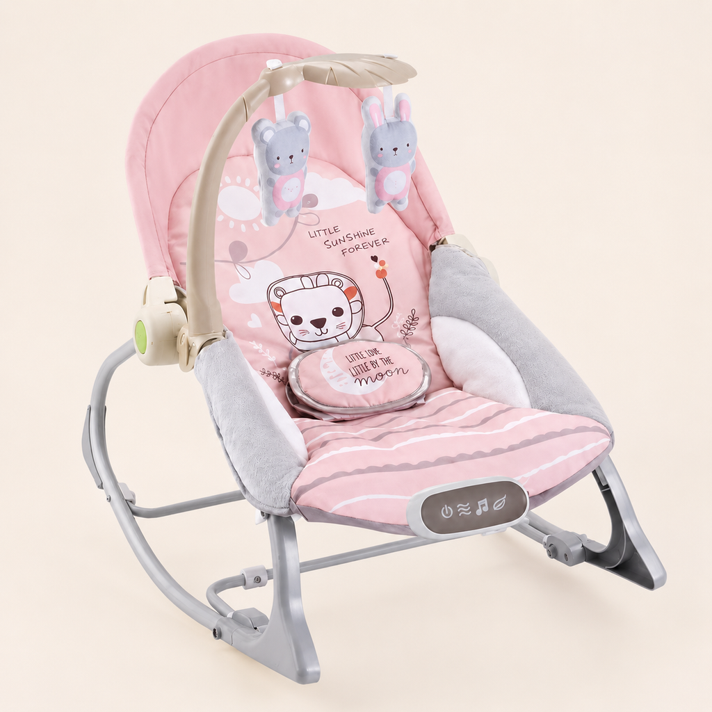 SILLA MECEDORA MUSICAL CON VIBRACION ROSADA - imagen 2