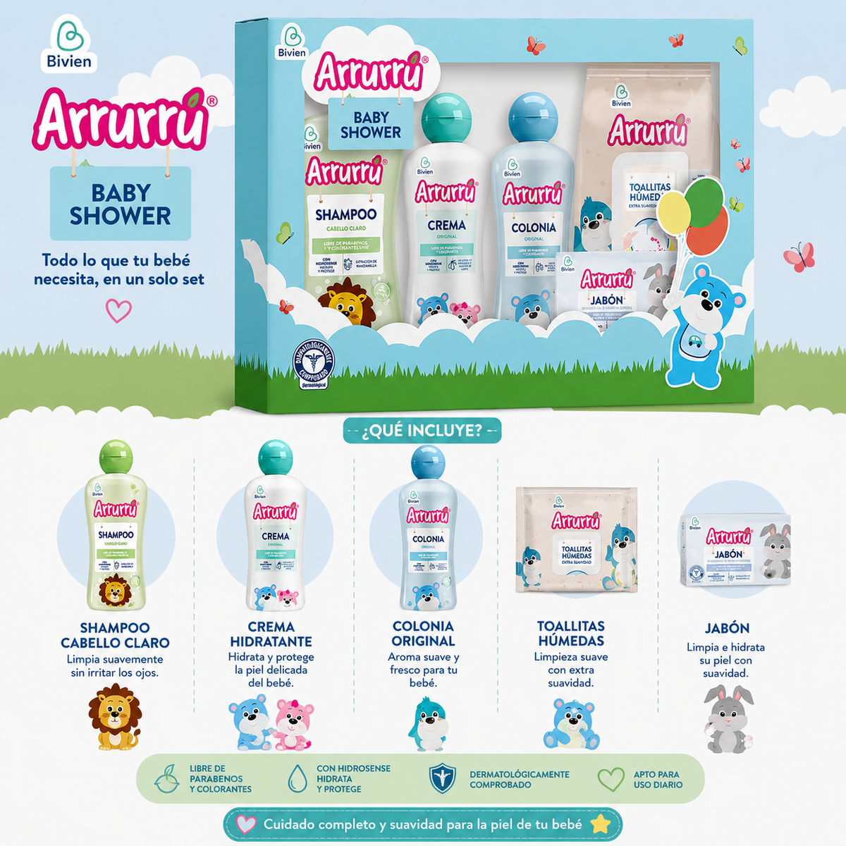 ESTUCHE ARRURU  BABY SHOWER AZUL - imagen 6