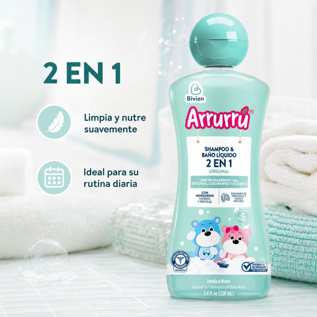 SHAMPO Y BAÑO LIQUIDO 2 EN 1 ARRURU ORIGINAL X 220 - imagen 6