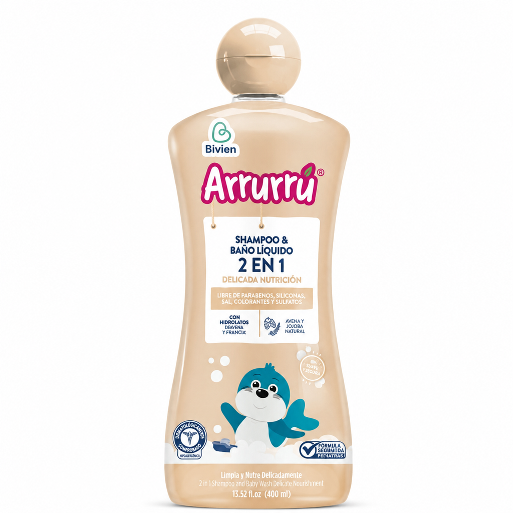 SHAMPOO Y BAÑO LIQUIDO ARRURU DELICADA NUTRICION X 400 - imagen 1