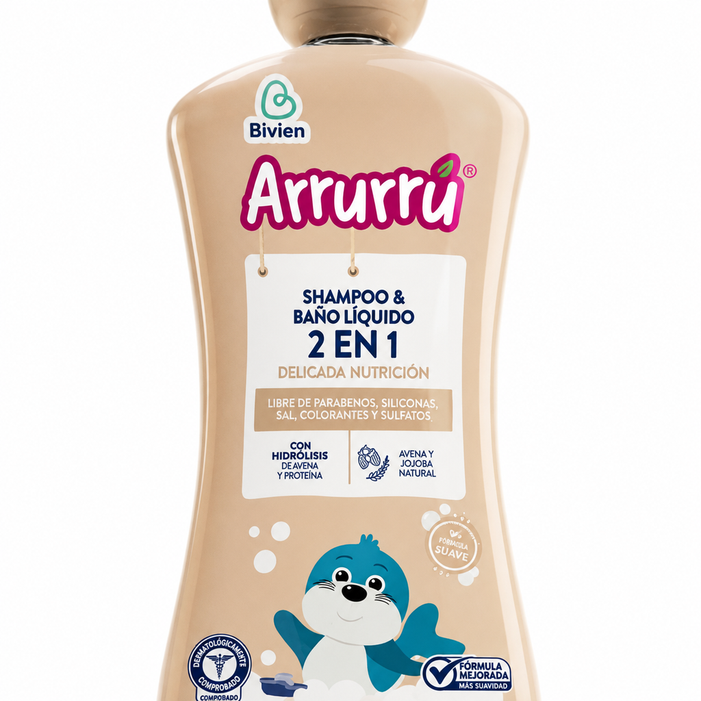 SHAMPOO Y BAÑO LIQUIDO ARRURU DELICADA NUTRICION X 400 - imagen 4