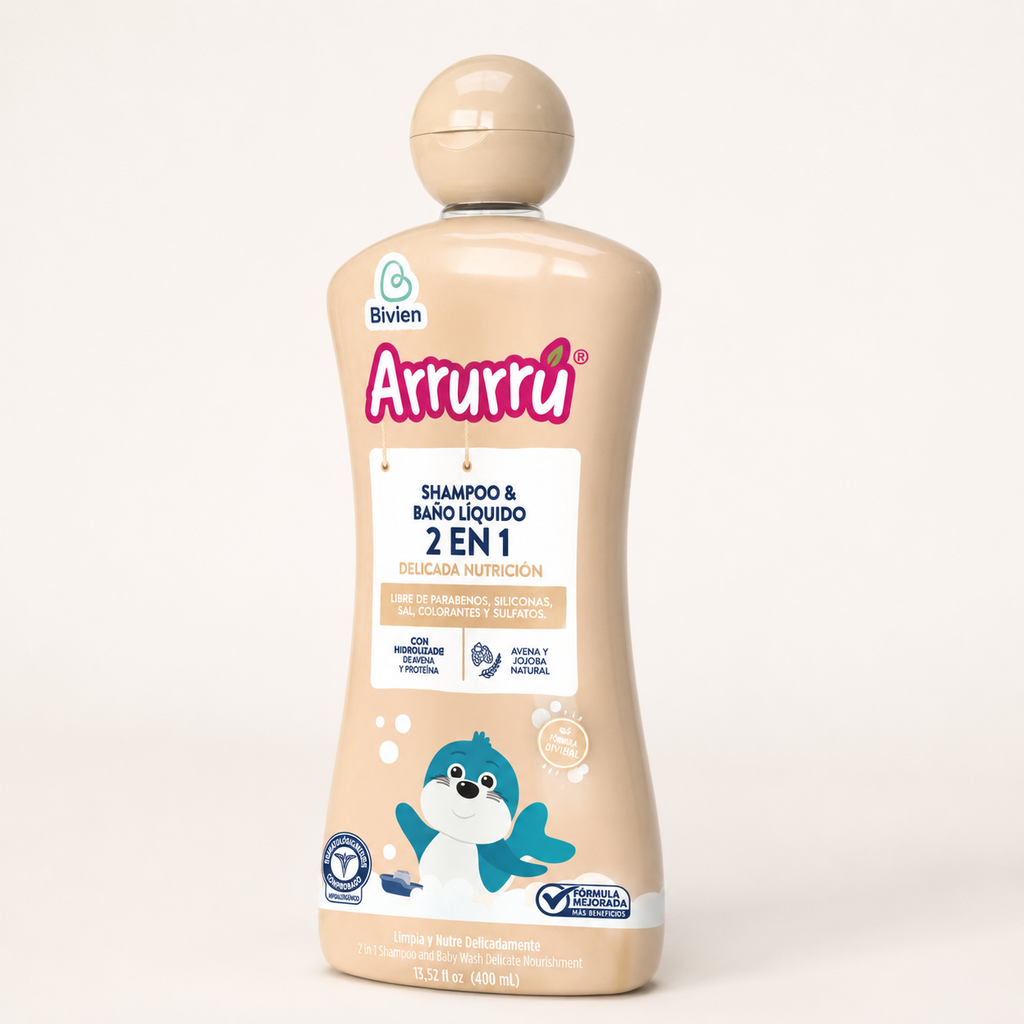 SHAMPOO Y BAÑO LIQUIDO ARRURU DELICADA NUTRICION X 400 - imagen 5