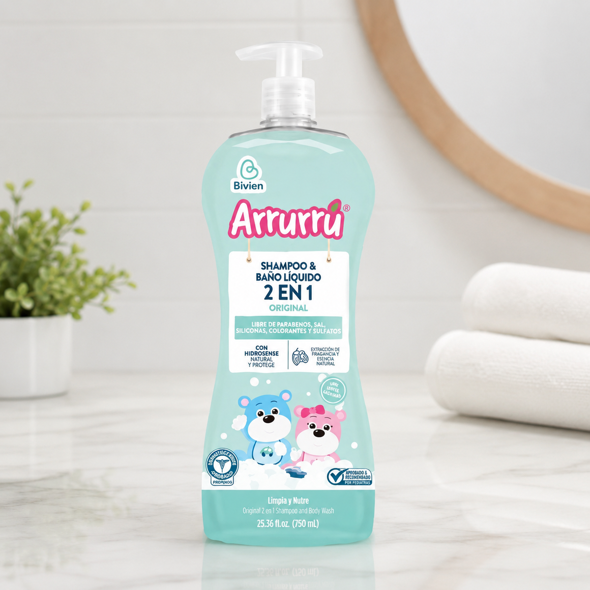 SHAMPO Y BAÑO LIQUIDO 2 EN 1 ARRURU ORIGINAL X 750 - imagen 6