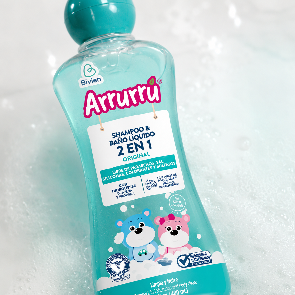 SHAMPOO Y BAÑO LIQUIDO 2 EN 1 ARRURU ORIGINAL X 400 - imagen 4