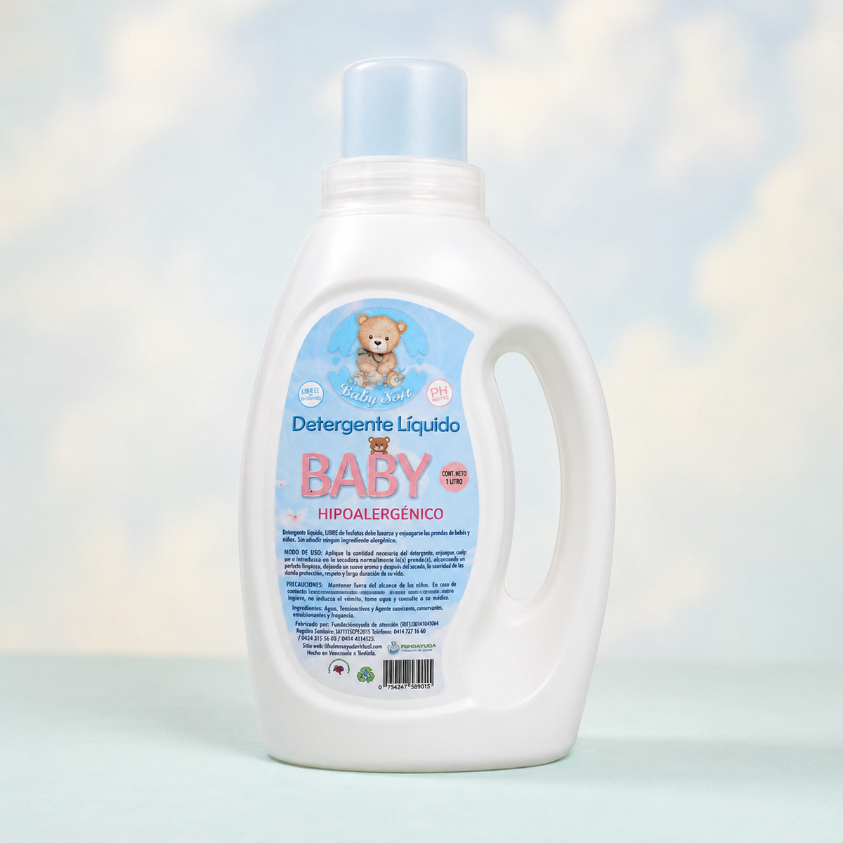 DETERGENTE LIQUIDO PARA ROPA DE BEBE PH NEUTRO 1 LITRO - imagen 2
