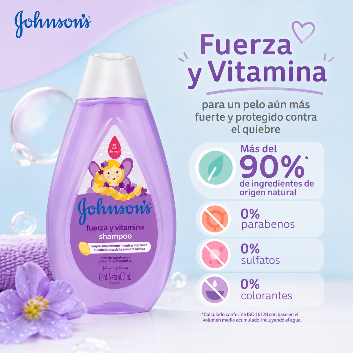 SHAMPOO JHONSONS FUERZA Y VITAMINA X 400 ML - imagen 6