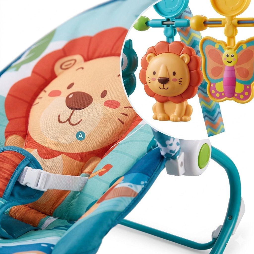 SILLA ROCKER MECEDORA CON VIBRACOIN MUSICAL LEON - imagen 6